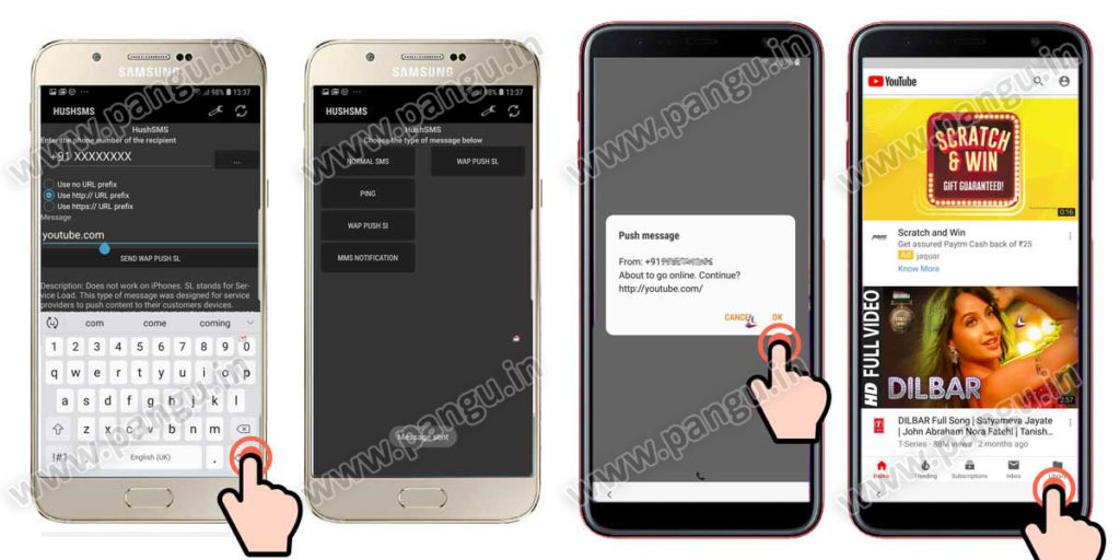 Samsung Galaxy J4 J4 Plus (2018) V8.0 Frp Lock Remove google account done send push sms url to frp locked mobile
