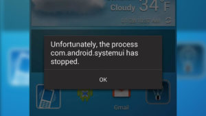 com.android.systemui has stopped